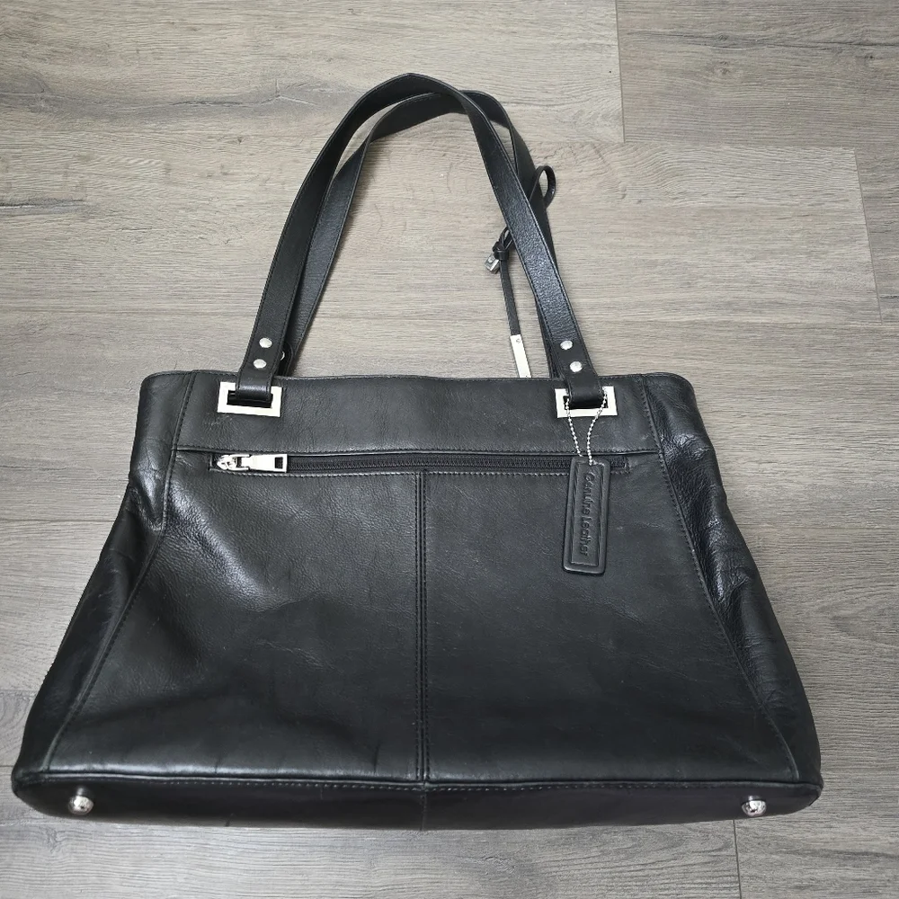 Wilsons Leather Roma Executive Tote Bag Purse Black Travel Quietly Luxury